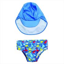 Conjunto sunga + bone azul dino 6-12M basic + Conjunto sunga + bone azul dino 6-12M basic +