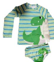 Conjunto Sunga Infantil Com Blusa Proteção Uv50 Térmica Dry