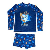 Conjunto Sunga Infantil Com Blusa Proteção Uv50 Térmica Dry