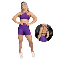 Conjunto Suplex Short Aumenta Bumbum Top Sem Bojo Desportivo -