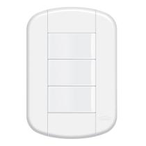 Conjunto Suporte e Placa 4x2 com 3 Interruptores Simples 10A 250V~ Linha Blanc Fame 3912