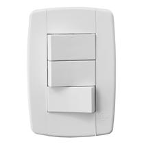 Conjunto Suporte e Placa 4x2 com 3 Interruptores Simples 10A 250V~ Linha LEV Ilumi - 8719