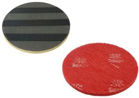 Conjunto Suporte Para Disco de Limpeza Com tiras autocolantes COM Flange CLEANER 350 mm + Disco de Limpeza Vermelho 350 mm Bettanin