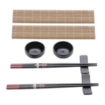 Conjunto Sushi 8 Peças Hashi Molheira Esteira e Suporte Lyor