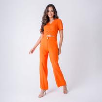 Conjunto susie cropped e pantalona feminino