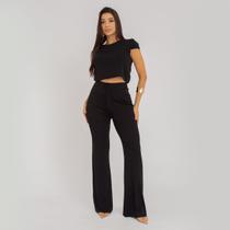 Conjunto susie modal cropped e calça feminino