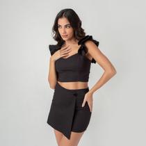 Conjunto susie short saia linho feminino