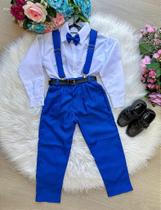 Conjunto Suspensório Azul Royal para Casamento e Batizado Conjunto Suspensório Azul Royal para Casamento e Batizado