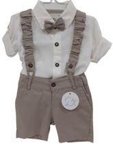 Conjunto Suspensório + Camisa Bebê Menino Luxo D'Tuia 2530
