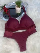 Conjunto Sutiã Bojo Soft Sem Aro e Calcinha Tanga Fio Duplo de Microfibra Lingerie Confortável Conjunto Sutiã Bojo Soft Sem Aro e Calcinha Tanga Fio Duplo de Microfibra Lingerie Confortável
