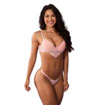Conjunto Sutiã com Bojo e Calcinha Fio Canelado Sexy Renda Conjunto Sutiã com Bojo e Calcinha Fio Canelado Sexy Renda