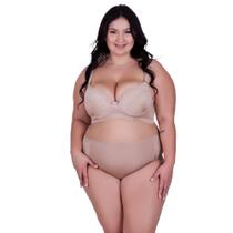 Conjunto Sutiã e Calcinha Lingerie Plus Size Cós Alto com Detalhe de Renda Carolina Conjunto Sutiã e Calcinha Lingerie Plus Size Cós Alto com Detalhe de Renda Carolina