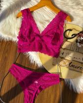 Conjunto Sutiã e Calcinha sem Bojo com Renda - Cod. 0422