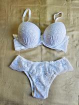 Conjunto sutiã e tanga GG branco zensil Conjunto sutiã e tanga GG branco zensil