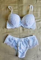 Conjunto sutiã e tanga M branco de renda zensil Conjunto sutiã e tanga M branco de renda zensil