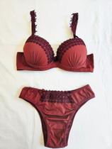 Conjunto sutiã e tanga M marsala liso gripir zensil Conjunto sutiã e tanga M marsala liso gripir zensil
