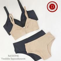Conjunto Sutiã Sem Bojo + Calcinha alta Confort - Diamantes