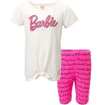 Conjunto T-Shirt e Shorts da Barbie para Meninas - Moderno e Confortável