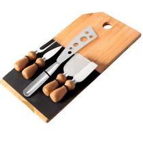 Conjunto Tábua Queijos 100% Bambú 6 Peças Espátulas Inox Oregon Welf Conjunto Tábua Queijos 100% Bambú 6 Peças Espátulas Inox Oregon Welf