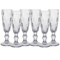 Conjunto Taça Champagne Diamond Vidro 170ml 6 Peças