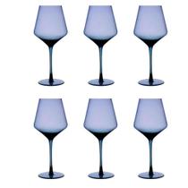 Conjunto Taça De Cristal Azul Vinho Moderna Luxo 595Ml - Tuut