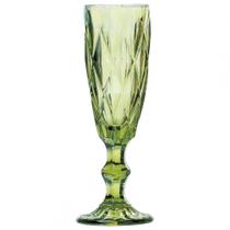 Conjunto taças de champagne de vidro verde 6 pcs 5,8cm x 19,8cm