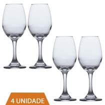 Conjunto Taças de Vidro 365ml Agua e vinho Tinto Luxo 4 Un