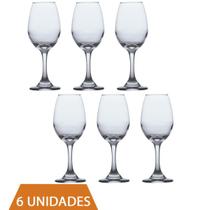 Conjunto Taças de Vidro 365ml Agua e vinho Tinto Luxo 6 Un