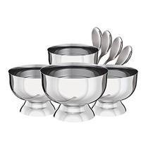 Conjunto Taças para Sobremesa Inox, 8 Peças, Euro