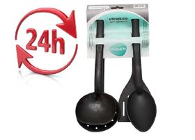 Conjunto Talher Antiaderente - Conjunto com 04 peças - Concha, Colher, Espátula e Espumadeira Conjunto Talher Antiaderente - Conjunto com 04 peças - Concha, Colher, Espátula e Espumadeira