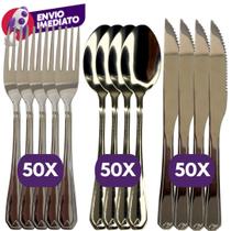 Conjunto Talher Garfo Colher Faca Refeição Jantar Churrasco Inox Premium Cozinha Buffet Restaurante