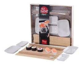 Conjunto talher sushi c/2 pares de hashi/palito + enrolador e acessorios 9 pcs