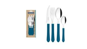 Conjunto Talheres 12 Pcs Leme Azul Tramontina Aço Inox