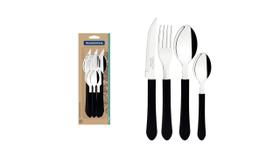 Conjunto Talheres 12 Pcs Leme Preto Tramontina Aço Inox Conjunto Talheres 12 Pcs Leme Preto Tramontina Aço Inox