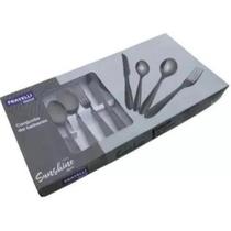 Conjunto Talheres 24 Peças Fratelli Sunshine Black inox cozinha faca garfo colher Conjunto Talheres 24 Peças Fratelli Sunshine Black inox cozinha faca garfo colher