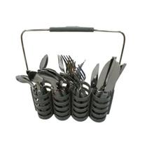 Conjunto Talheres 24Pçs c/ Suporte N2444292 Cinza - Quanhe Conjunto Talheres 24Pçs c/ Suporte N2444292 Cinza - Quanhe