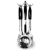 Conjunto Talheres 7 Peças Aço Inox Suporte Utensílios