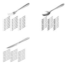 Conjunto Talheres Aço Inox Polido Garfo Colher Faca - 72un