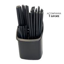 Conjunto Talheres Capri 25 Peças - Preto Conjunto Talheres Capri 25 Peças - Preto