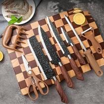 Conjunto Talheres Churrasco Inox Com Cutelo E Amolador