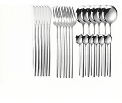 Conjunto Talheres Luxo 24pçs Aço Inox 416 Resistente à Corrosão e Desgaste