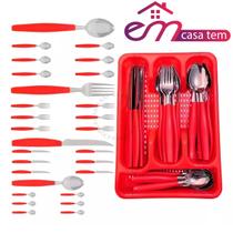 Conjunto Talheres Luxo Organizador De Plastico 24Pçs