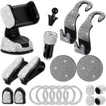 Conjunto Tallew Bling de acessórios para carros, 20 unidades para mulheres, branco Conjunto Tallew Bling de acessórios para carros, 20 unidades para mulheres, branco