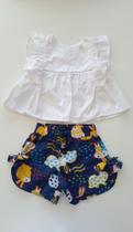 Conjunto tamanho 2 azul e branco
