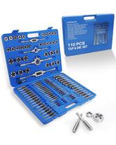 Conjunto Tap and Die EilxMag 110PCS Metric M3 a M16 com estojo de armazenamento
