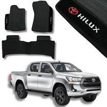 Conjunto Tapete Adaptavel Carro Toyota Hilux 2019 A 2024 Borracha Interno 3 Peças Impermeavel Proteção Novo