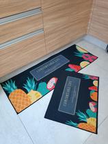 Conjunto tapete passadeira cozinha 2 peças antiderrapante escolha a estampa Conjunto tapete passadeira cozinha 2 peças antiderrapante escolha a estampa