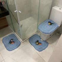 Conjunto Tapetes De Banheiro Jogo 3 Peças Luxuoso Algodão