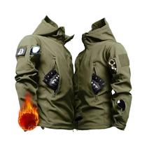 Conjunto Tático Masculino Camuflado Impermeável De Soft Shell Com Forro De Fleece Para Inverno,