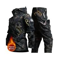 Conjunto Tático Masculino Camuflado Impermeável De Soft Shell Com Forro De Fleece Para Inverno,